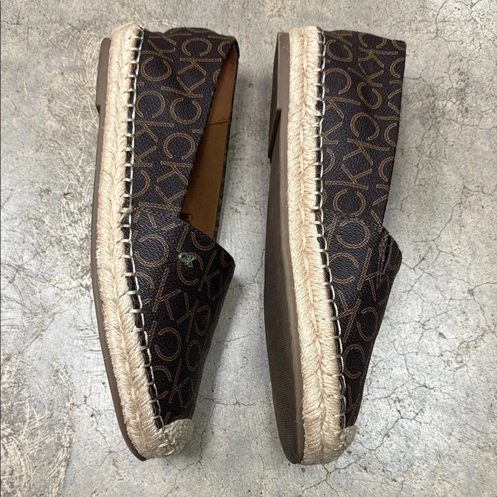 *Calvin Klein Brown Espadrille Slip-On Shoes